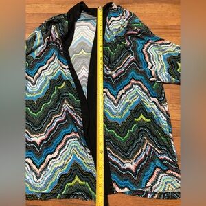 Distincións Colorful Zigzag Patterned Cardigan